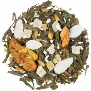 Walnut — China Sencha zaļā tēja ar valriekstiem, lazdu riekstiem, mandelēm un kokosriekstu